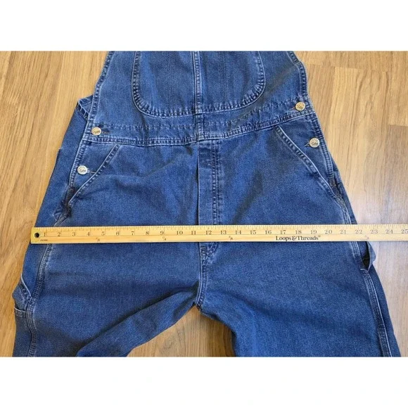 Riveted by Lee Denim Carpenter Bib Overalls Dungarees Size Lp Dungarees Y2K - Picture 8 of 8